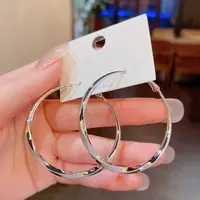 铜合金耳饰 复古夸张港风女神素圈耳环欧美风 A75