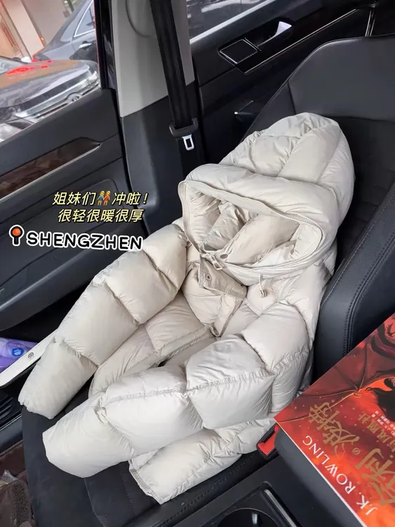 【云朵泡芙】2025短款90白鸭绒15D柔软面料韩版龟背连帽泡芙羽绒服