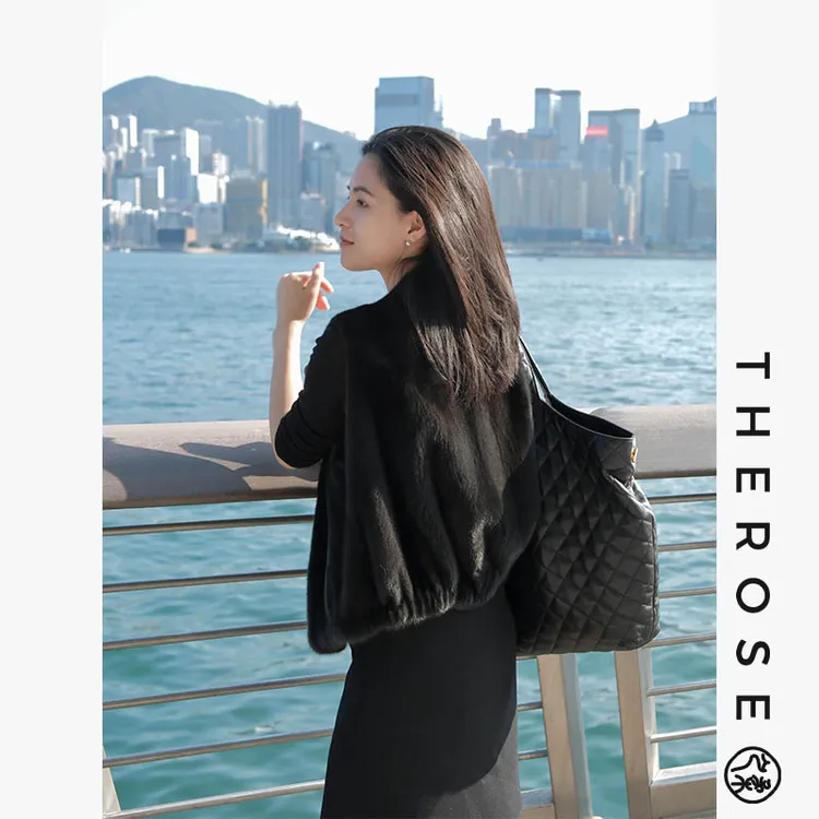 之柔【暮色古堡】北欧进口秋冬水貂毛皮背心高奢宽松复古时尚马甲女