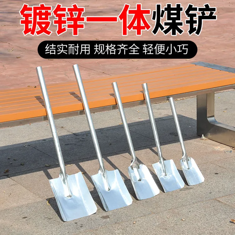 园艺农用小铁铲不锈钢煤铲加厚烧烤煤灰白色户外家用花铲灰渣结实