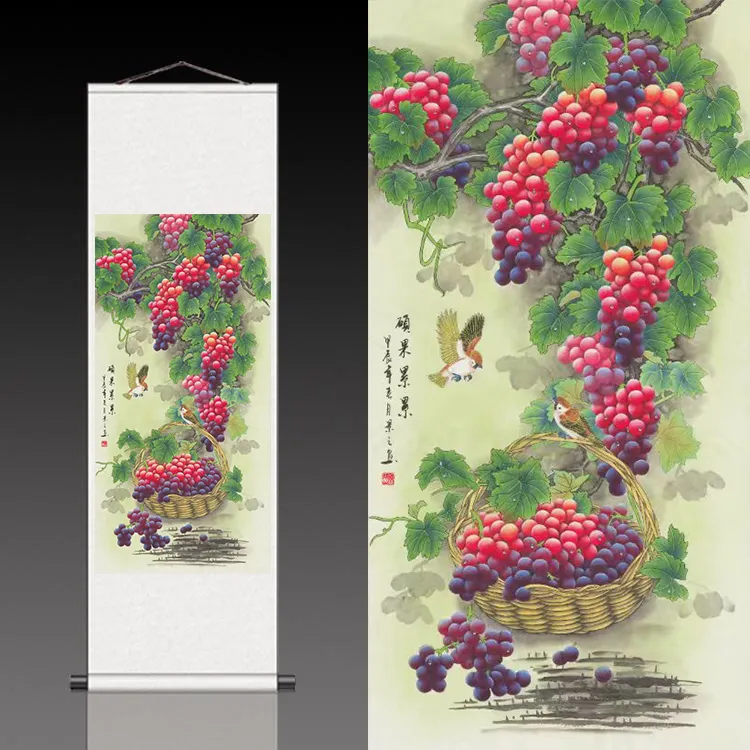 <硕果累累>国画精品葡萄 花鸟玄关餐厅高档 精品装饰挂画