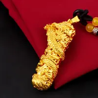 合金吊坠 蟠龙柱（编绳）