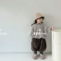 【歪歪妞童装】23052小童宝宝洋气条纹连帽卫衣日韩秋季儿童套头衫