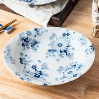 【主播推荐】日本进口陶瓷盘子家用花集小清新椭圆大号菜盘餐具