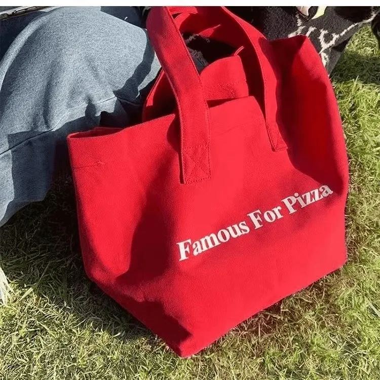 ins博主同款2025新款帆布袋大学生上课包单肩包大容量购物袋T894