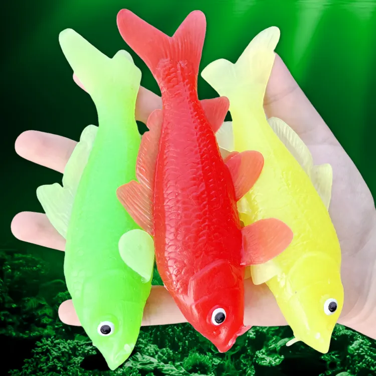 软胶仿真鲤鱼锦鲤金鱼缸戏水族箱装饰品牌过家家捞鱼玩具鱼类套装