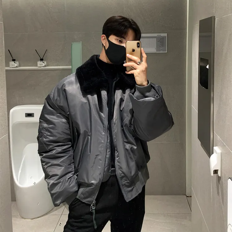 小众轻奢棉服男冬季加厚痞帅宽松百搭翻领夹克棉衣ins休闲外套