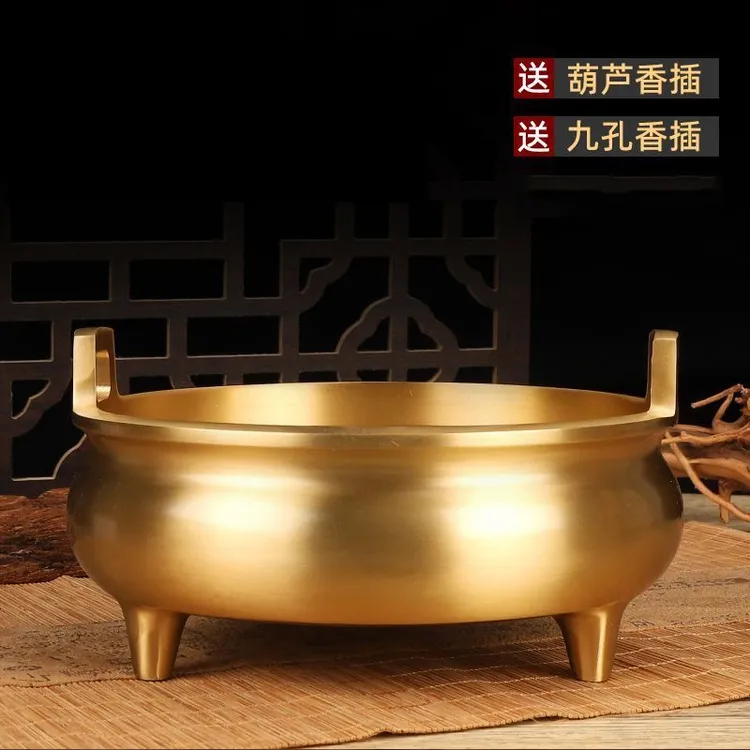 纯铜香炉礼佛财神供佛家用室内烧香炉上香炉仿古檀香炉供奉炉佛具