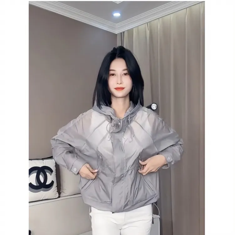 特大码300斤胖MM网红防晒衣外套女宽松薄款冲锋衣高级薄款棒球服