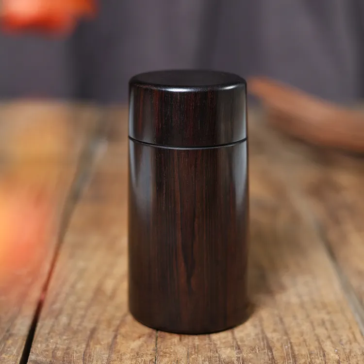 承善堂整木挖紫光檀木茶叶罐实木随身密封储茶盒旅行茶叶存茶罐子