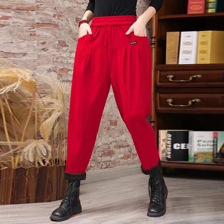 女士秋冬哈伦裤宽松裤子高腰显瘦女装长裤时尚百搭休闲女裤哈伦裤