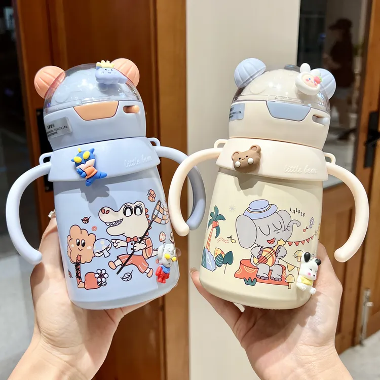 幼儿园婴儿保温杯宝宝学饮吸管杯鸭嘴防呛儿童水杯外出一岁奶瓶