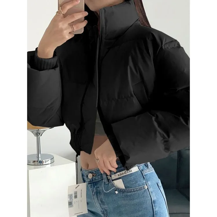 黑色棉服女冬季2023新款棉袄加厚小个子棉衣高级感面包服外套