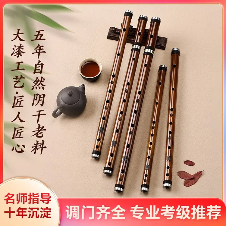 笛竹笛手工大漆时尚小钢炮短笛初学演奏考级古风手工大漆短笛