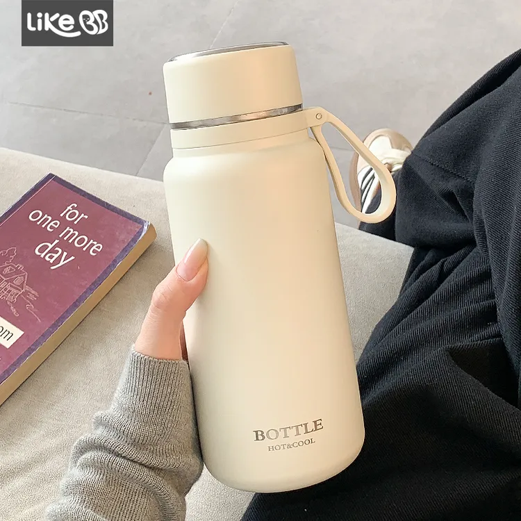 简约大容量保温水杯女2025新款带盖滤网泡茶办公室不锈钢杯子男生
