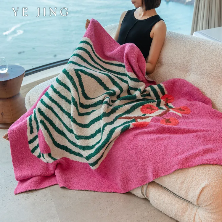 高级感轻奢风复古花瓶空调毛毯沙发盖毯四季毯子午睡A类办公室毯