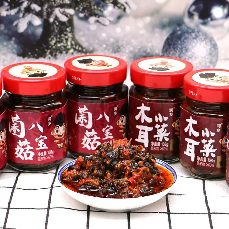 东北特产东宁润乡木耳小菜罐头168g下饭酱开盖即食新老包装随机