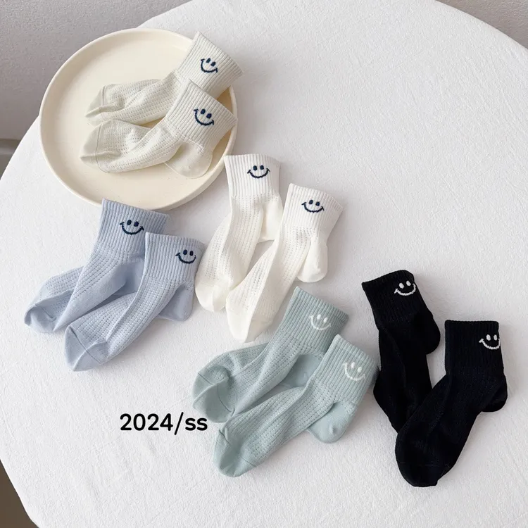 【现货】夏款上新五双儿童袜子棉袜儿童夏季网眼儿童中筒袜宝宝韩版