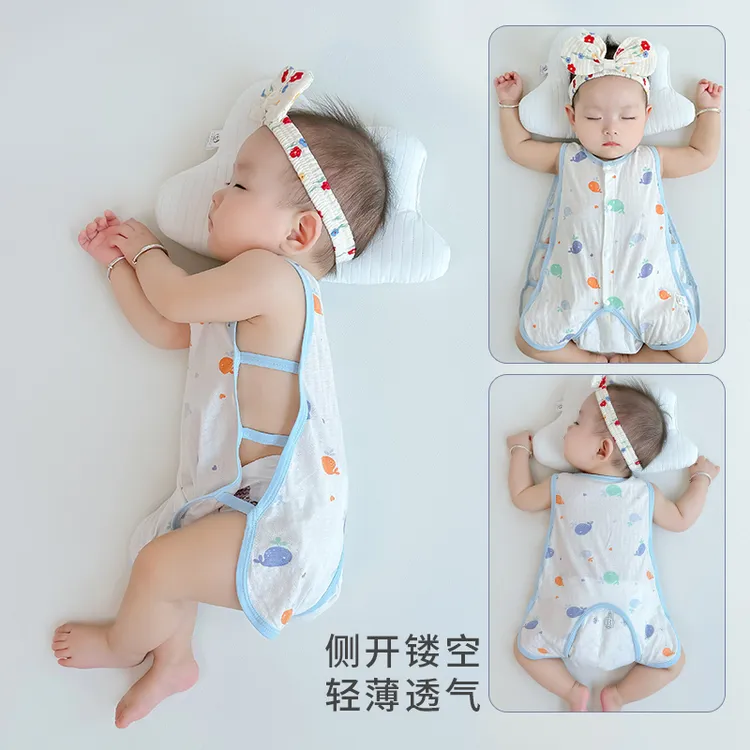 婴儿琵琶衣超薄款夏季新生儿连体衣服宝宝无袖背心哈衣婴幼儿夏装