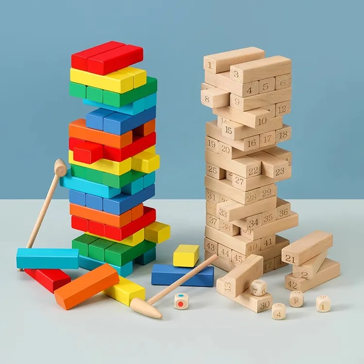 叠叠乐数字抽积木儿童成人亲子玩具大号叠叠高益智层层叠桌面游戏
