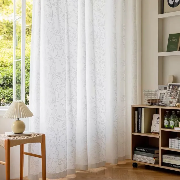 透光不透人隔热镜面纱窗帘布卧室纱帘一片式窗帘