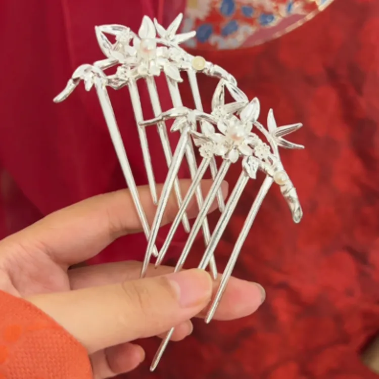 尺霜 竹子发梳古风汉服配饰发簪