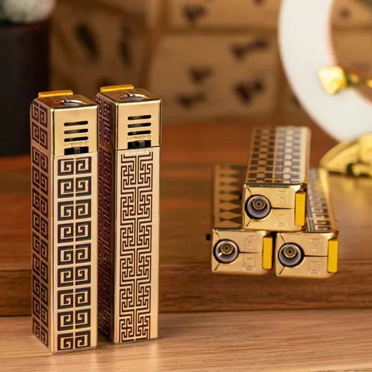 金属斜打防风打火机高档防尘新款充气火机电子时尚复古送父亲礼物