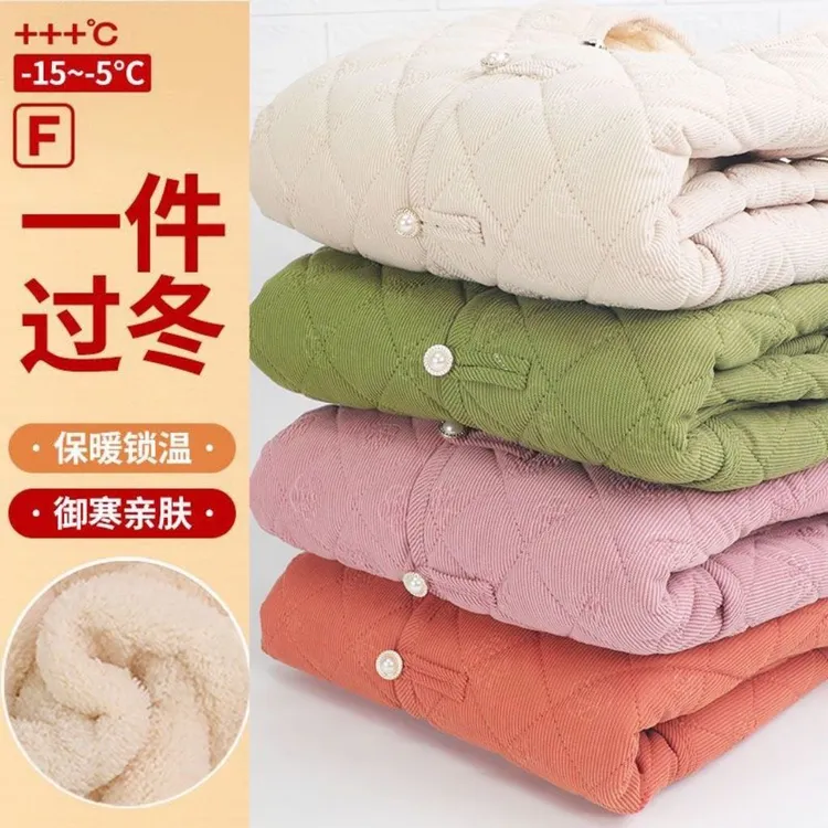 秋冬中老年新款棉服2024棉袄棉衣加绒休闲加厚保暖外套妈妈印花