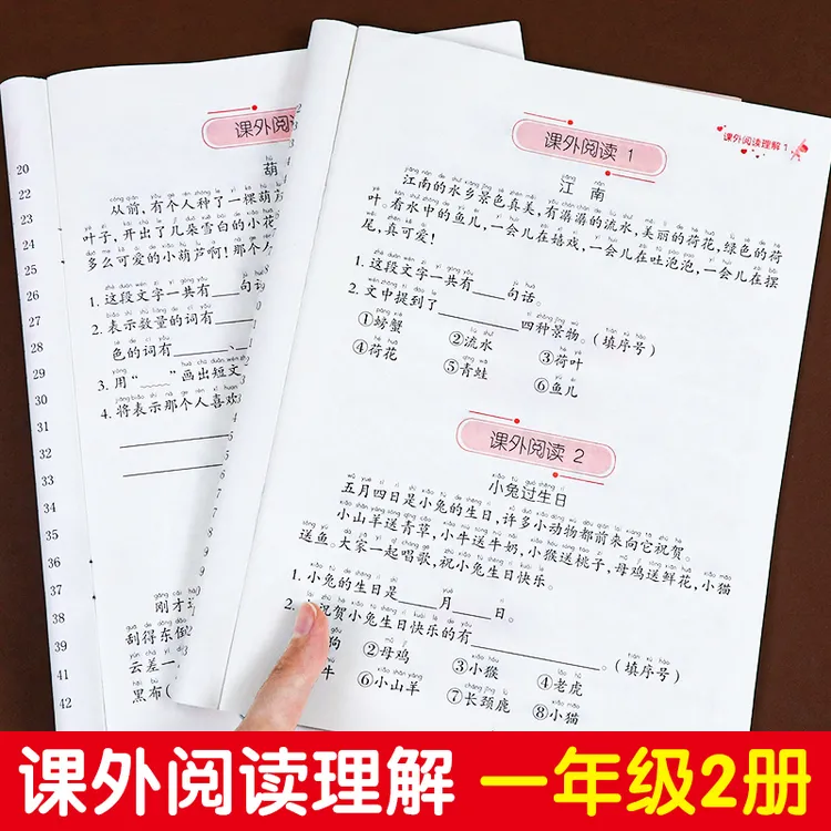 一年级课外阅读理解专项训练书上册下册人教版小学1年级语文同步