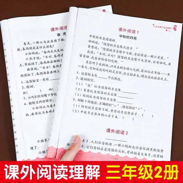 三年级课外阅读理解专项训练书上册下册小学3年级语文同步练习册