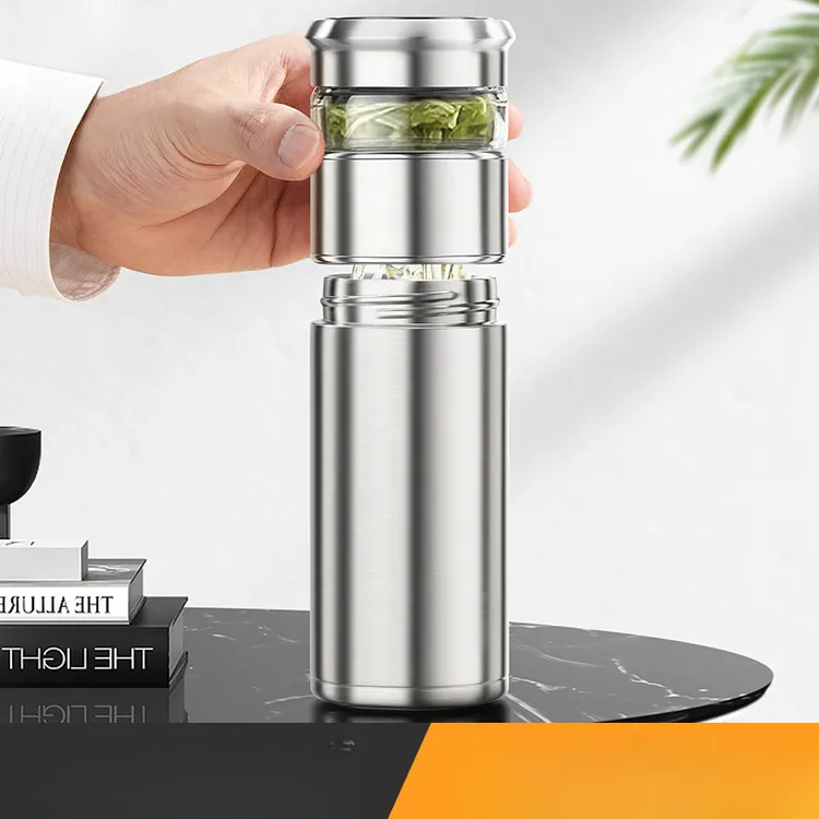 商务保温杯男女士高档316不锈钢刻字便携茶水分离泡茶保温水杯子