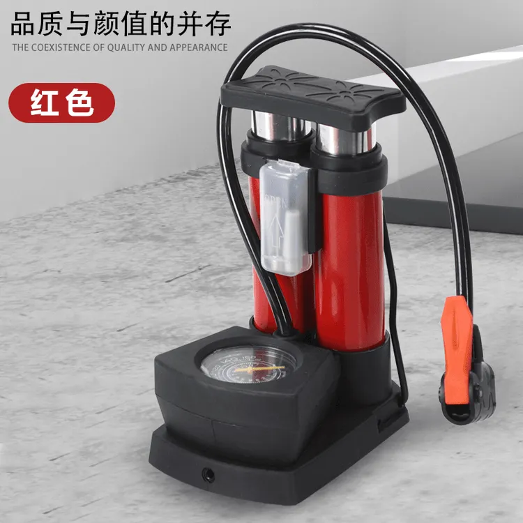 高压打气筒汽车专用充气泵便携双缸自行车篮球充气泵双缸小巧便携