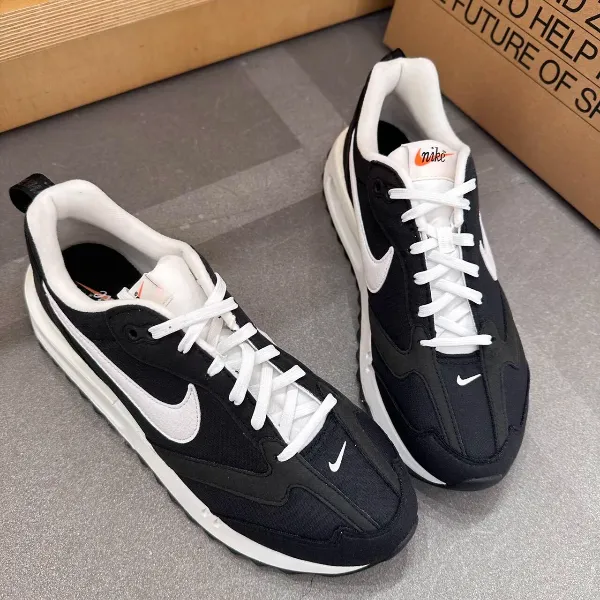 NIKE/耐克Air Max Dawn 复古帆布减震防滑 低帮休闲跑步鞋 男款黑