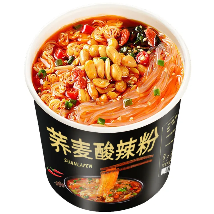 荞麦酸辣粉0脂粉丝甄选荞麦无负担高饱腹冲泡速食130克大份六桶