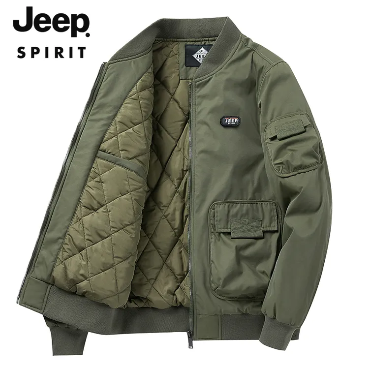 JEEP SPIRIT 吉普时尚 美式工装飞行夹克男秋冬新款保暖棉服外套