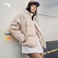 短款面包服女子冬季保暖安踏速暖羽绒服棉服外套鸭绒加厚立领潮流