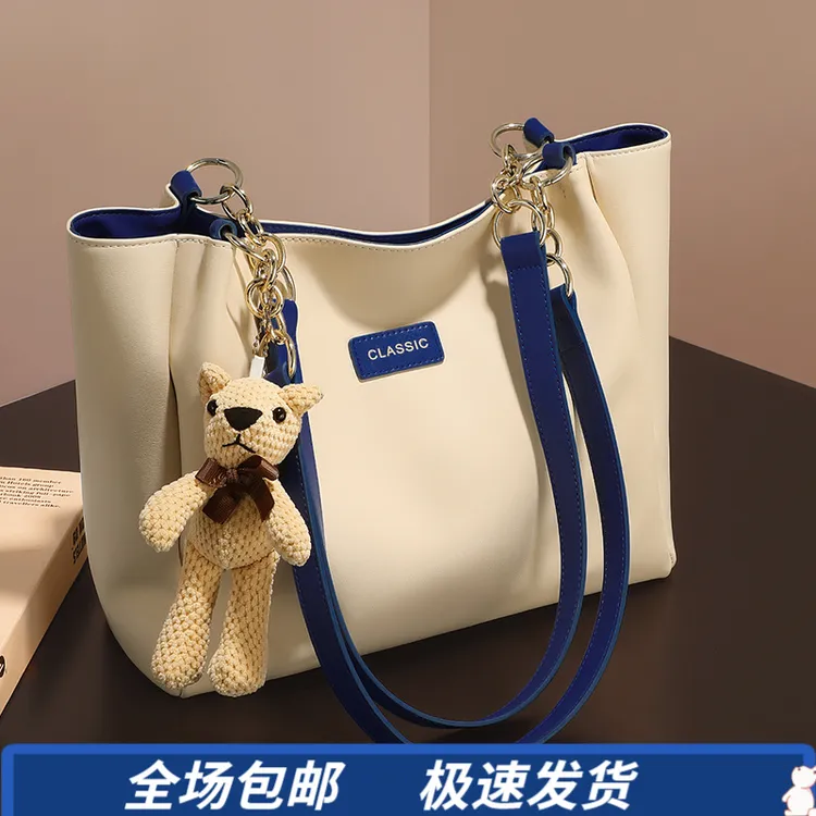 Viney真皮包包女简约休闲大容量单肩腋下包生日圣诞礼物送女生