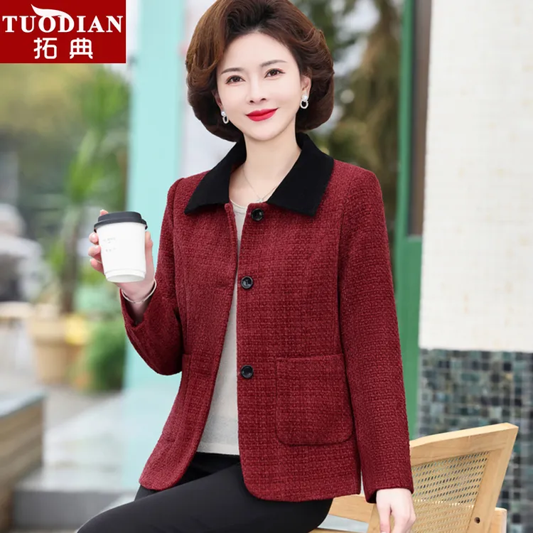 小香风外套女春秋季新款中年妈妈装洋气减龄短款夹克上衣