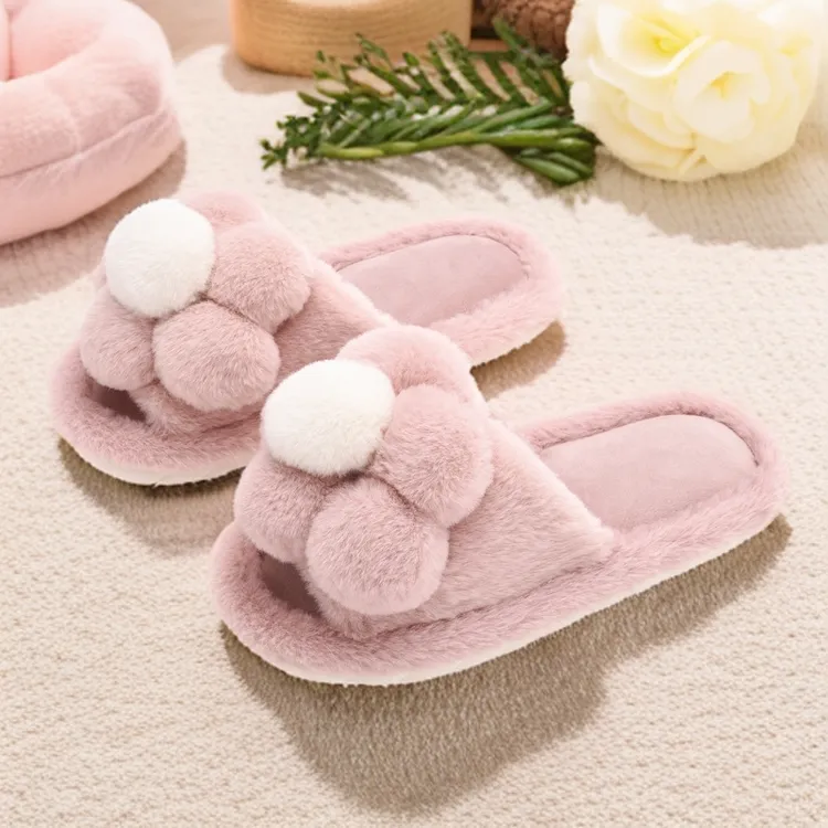 棉拖鞋女秋冬季室内家居冬天厚底防滑可爱居家保暖家用毛毛绒棉鞋
