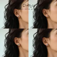 灯小炮 925银合成锆石耳饰 克罗皇冠高定莫桑耳钉（6475）气质轻奢