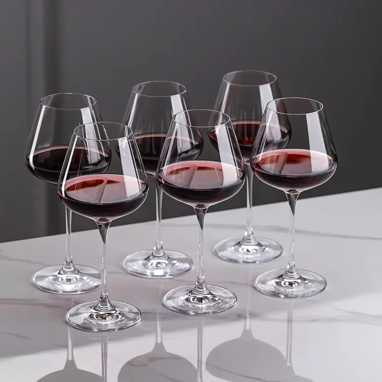 家用水晶玻璃高脚杯高颜值高档轻奢无铅酒具葡萄红酒杯手工香槟杯
