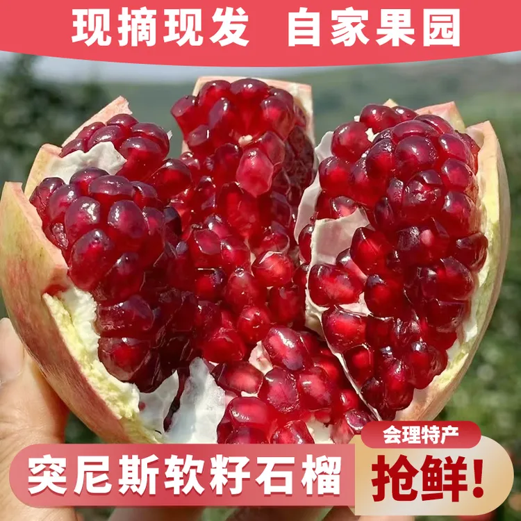 [现摘现发]正宗大大果会理突尼斯软籽石榴新鲜水果当季整箱包邮
