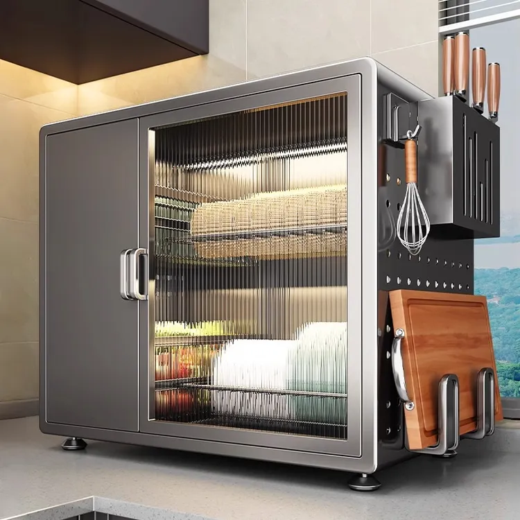 优勤碗碟收纳架厨房置物架台面多功能家用筷盘餐具盒双层沥水碗柜