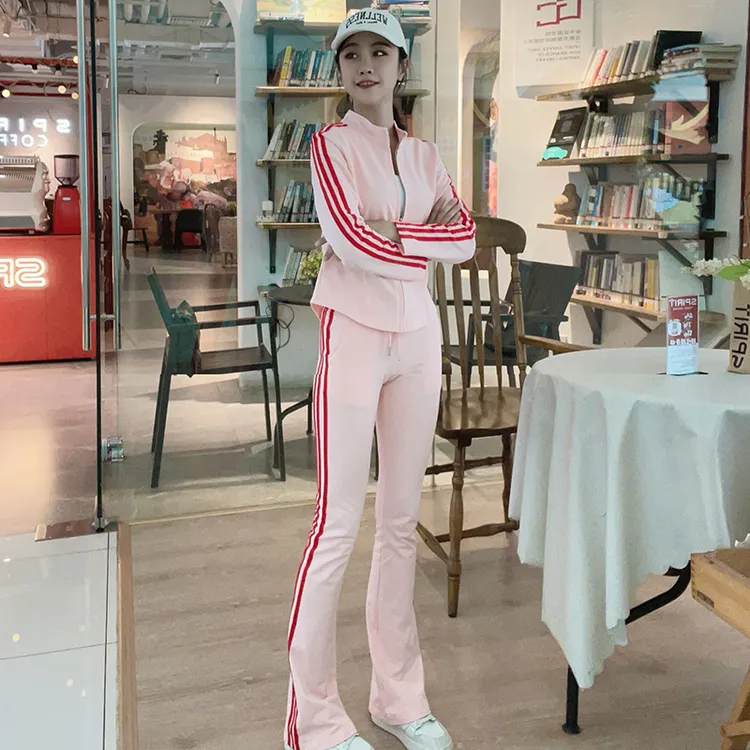 加绒加厚卫衣套装女秋冬新款开衫时尚休闲运动长袖百搭健身两件套