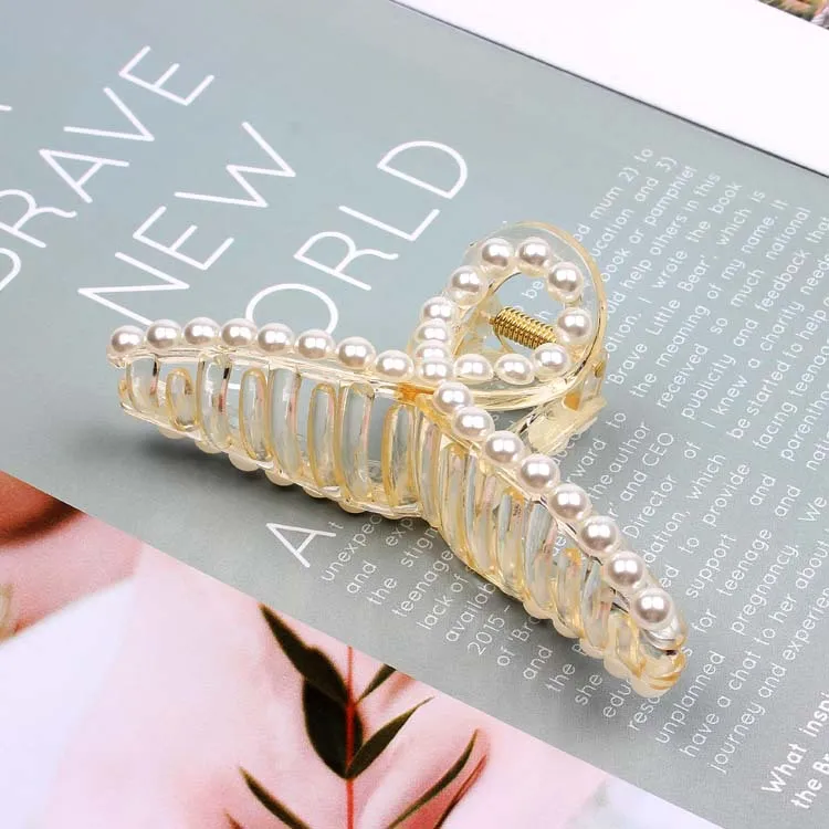 韩国网红高档头饰发夹后脑勺洋气气质鲨鱼夹固定头发抓夹大抓夹