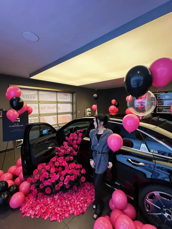 提车仪式鲜花布置仪式感上海送花速递同城老婆女友爱人上门布置