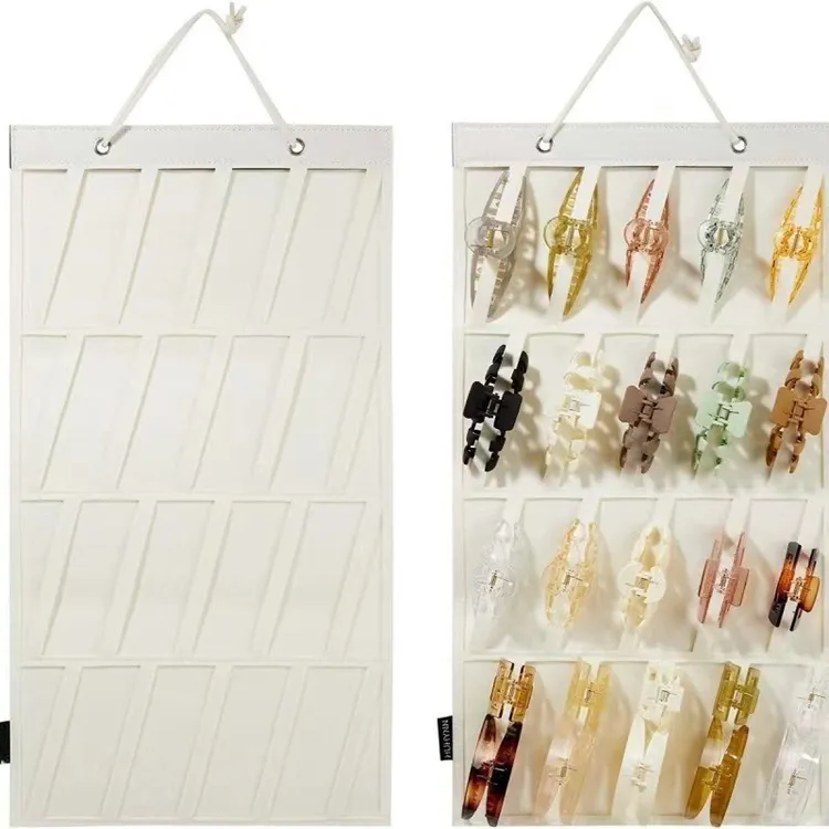 毛毡发卡挂垫收纳垫公主首饰挂袋壁挂式透明置物发卡收纳垫挂墙式