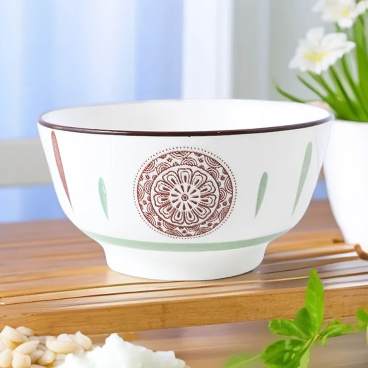 两个装家用陶瓷餐具吃饭碗加厚耐高温酸奶碗米饭碗釉下彩餐具.