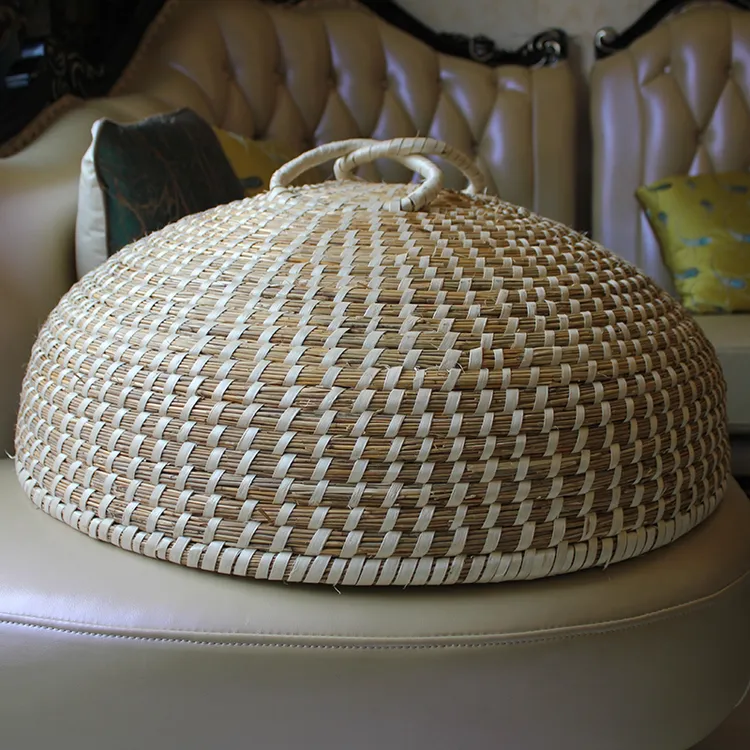 手工草编锅盖芦苇蒸锅盖家用电饭锅通用蒸笼盖六印七印八印