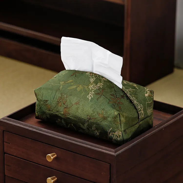 中式中国风茶室家用客厅装饰防尘收纳复古纸巾盒新中式古风纸巾袋